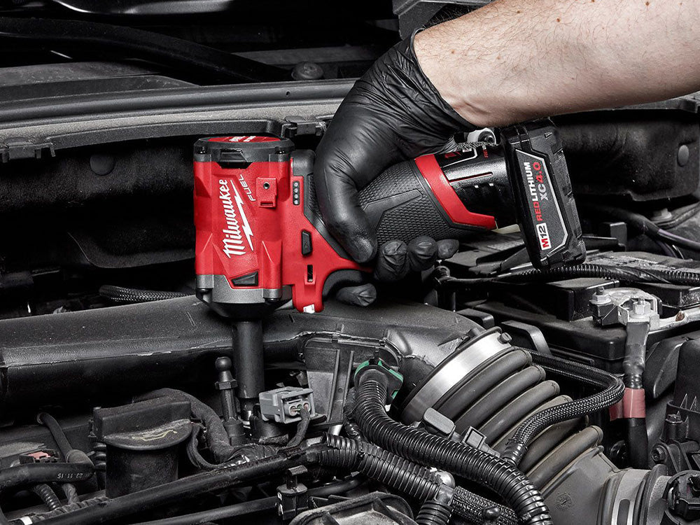 Milwaukee Stubby Impact Wrench in Use