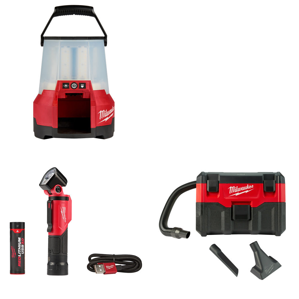 Milwaukee 2145-20 M18 LED Site Light  W/ FREE 2113-21 Flashlight & Vacuum, Bare