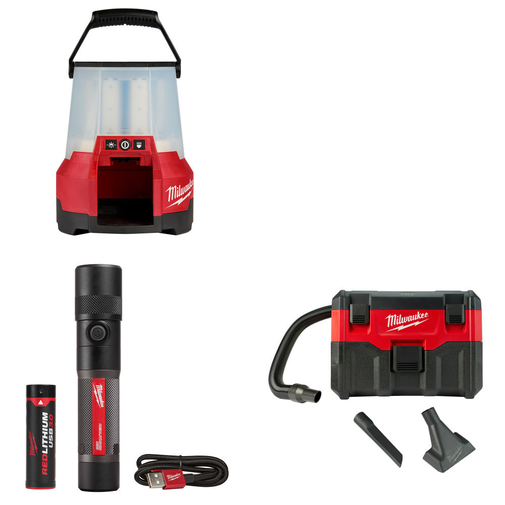 Milwaukee 2145-20 M18 LED Site Light  W/ FREE 2161-21 Flashlight & Vacuum, Bare