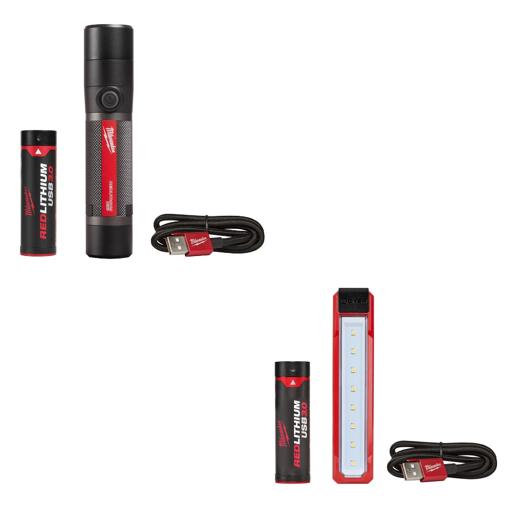 Milwaukee  2160-21 USB RECHARGEABLE FLASHLIGHT W/ 2112-21 Pocket Flood Light