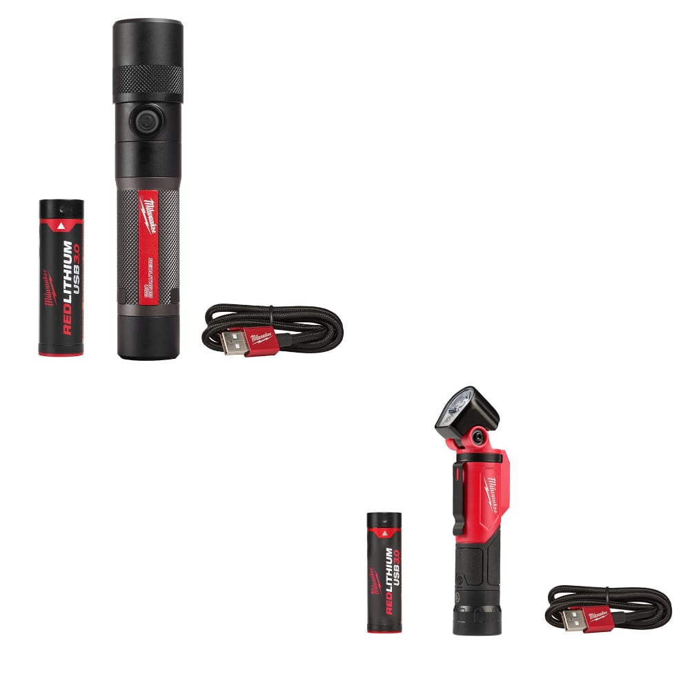 Milwaukee 2161-21 USB RECHARGEABLE FLASHLIGHT W/ 2113-21 Pivoting Flashlight