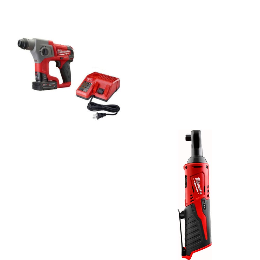 Milwaukee 2416-21XC M12 FUEL Rotary Hammer Kit w/ FREE 2457-20 M12 3/8" Ratchet