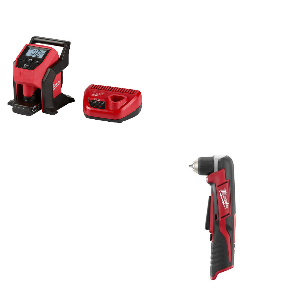 Milwaukee 2475-21XC M12 Inflator Kit W/ FREE 2415-20 M12 Angle Drill/Driver