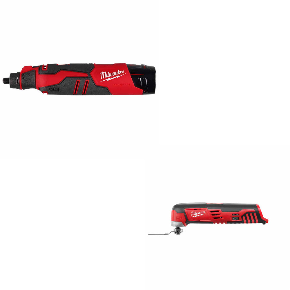 Milwaukee 2525-21 M12 Rotary Tool Kit W/ FREE 2426-20 M12 Multi-Tool, Bare