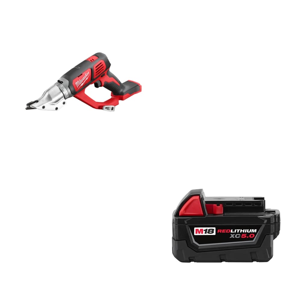 Milwaukee 2635-20 M18 18 Gauge Shear w/ FREE 48-11-1850 M18 XC5.0 Battery Pack