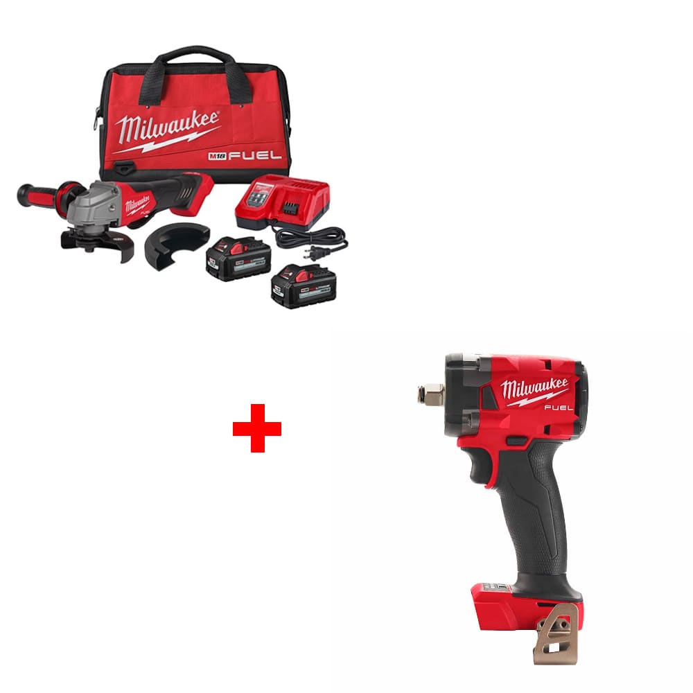 Milwaukee 2880-22 M18 FUEL Grinder Kit w/ FREE 2855-20 M18 1/2" Impact Wrench