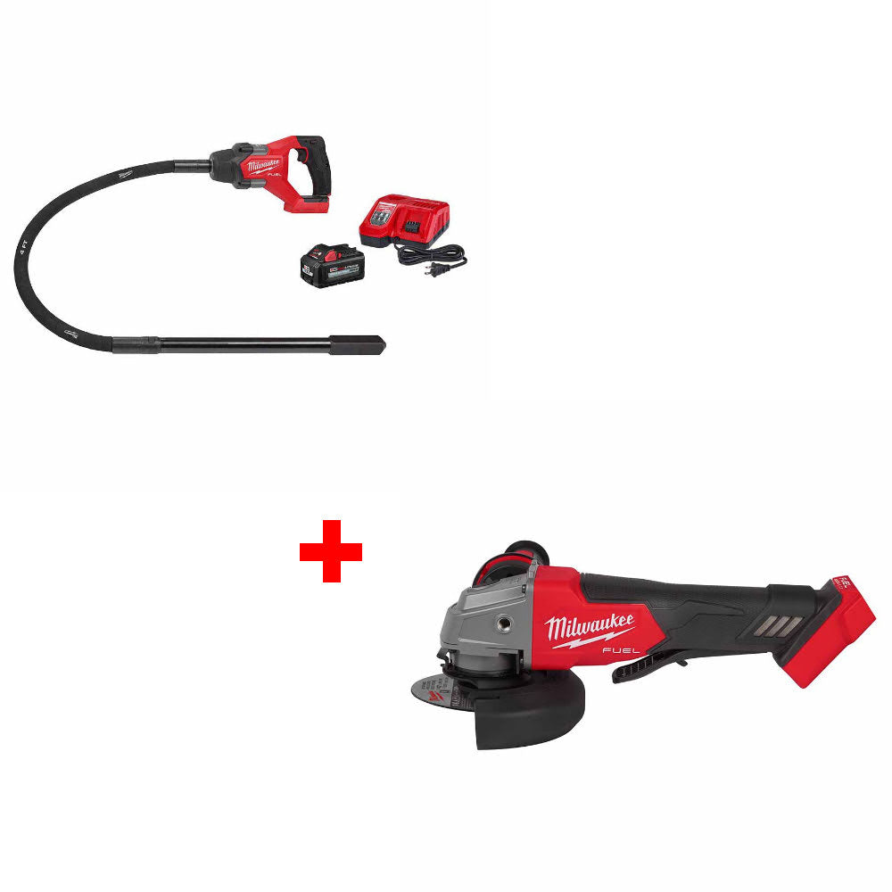 Milwaukee 2910-21 M18 FUEL 4' Vibrator Kit W/ FREE 2880-20 M18 FUEL Grinder