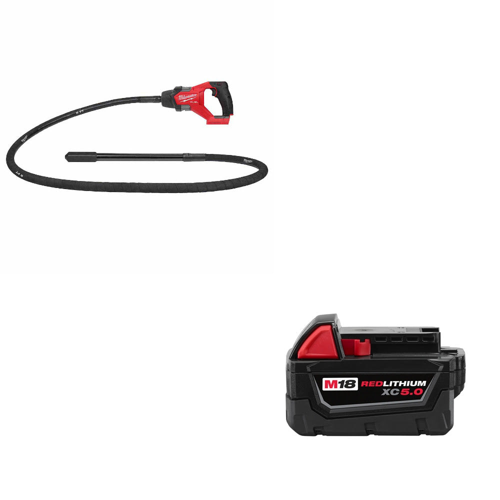 Milwaukee 2911-20 M18 FUEL™ 8' Vibrator W/ FREE 48-11-1850 M18 XC5 Battery Pack