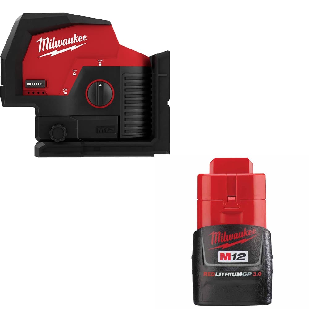 Milwaukee 3622-20 M12 Green Laser w/ FREE 48-11-2430 M12 3.0 Battery Pack