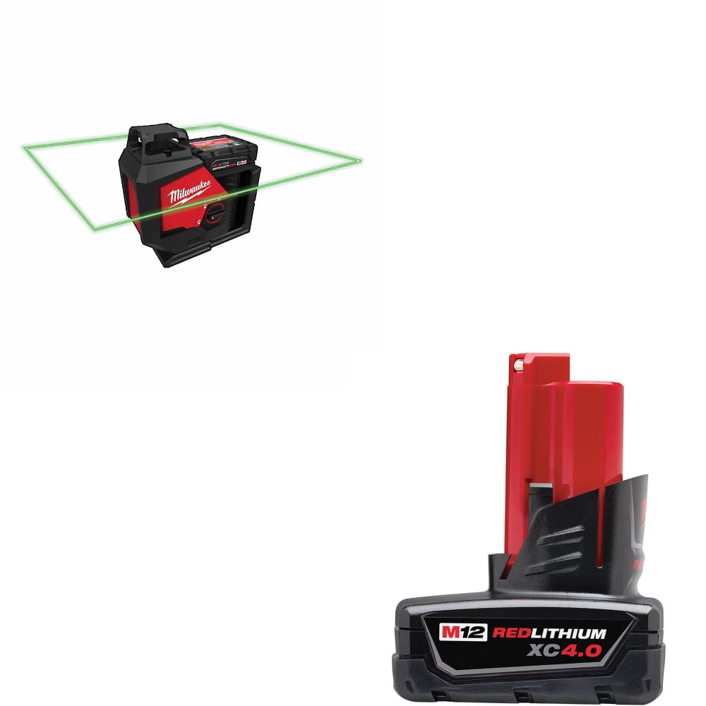 Milwaukee 3631-21 M12 Green Laser Kit w/ FREE 48-11-2440 M12 XC4.0 Battery Pack