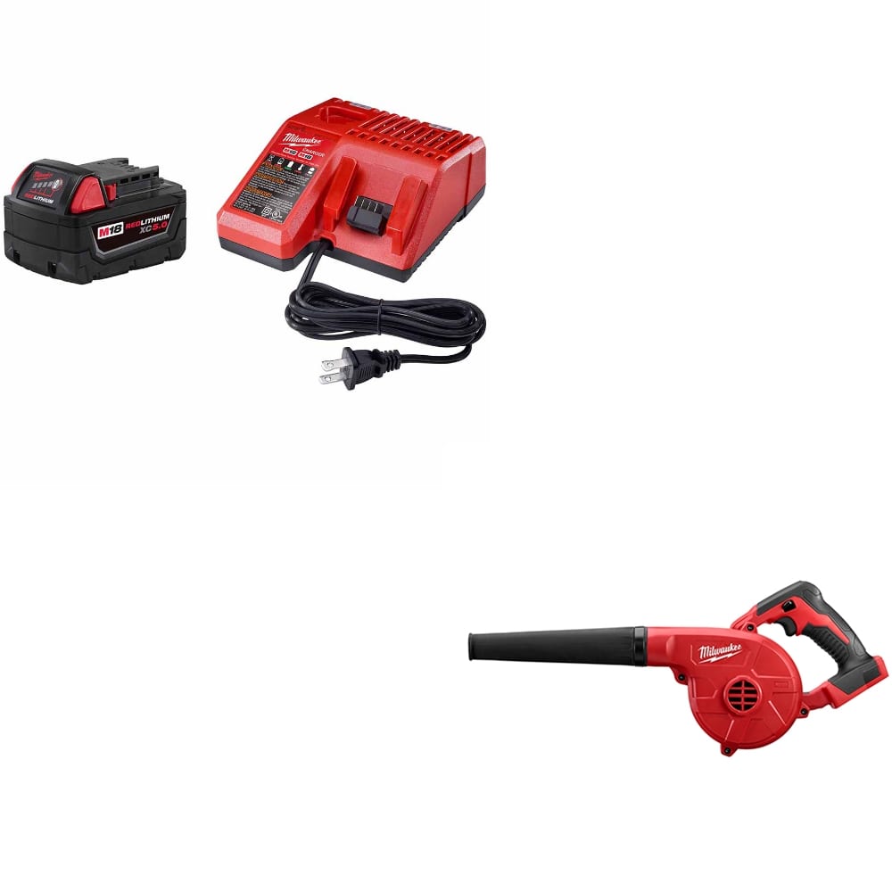 Milwaukee 48-59-1850 M18 XC 5.0 Starter Kit W/ FREE 0884-20 M18 Blower, Bare