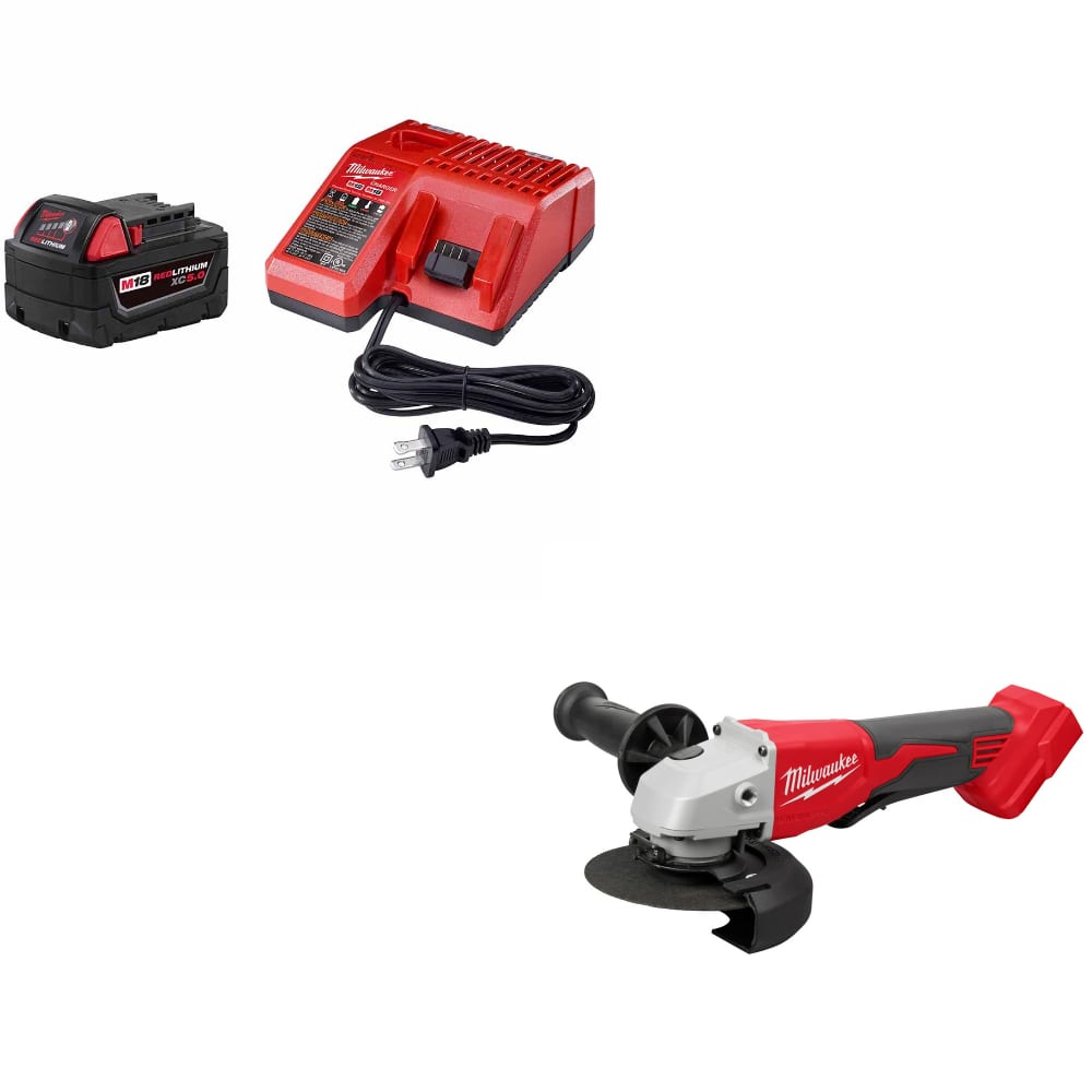 Milwaukee 48-59-1850 M18 XC 5.0 Starter Kit W/ FREE 2686-20 M18 Grinder, Bare