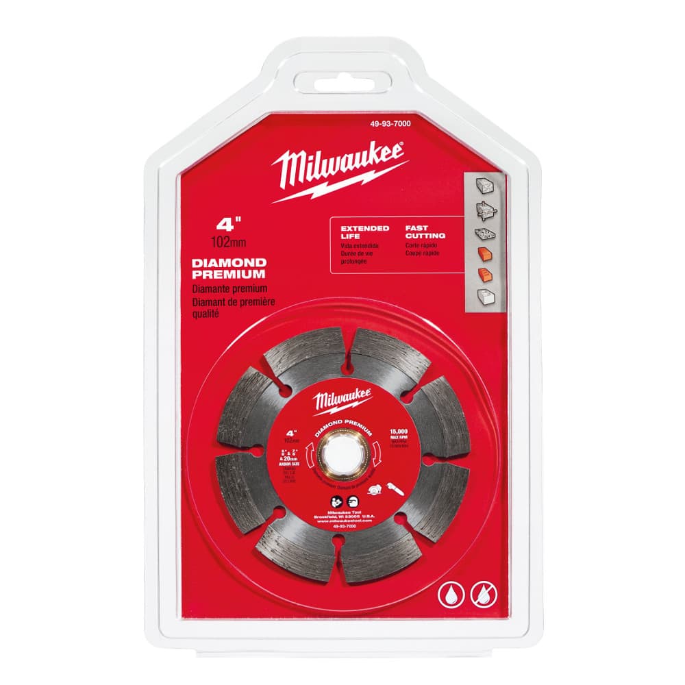 Milwaukee 49-93-7000 4" Diamond Premium Segmented Saw Blade