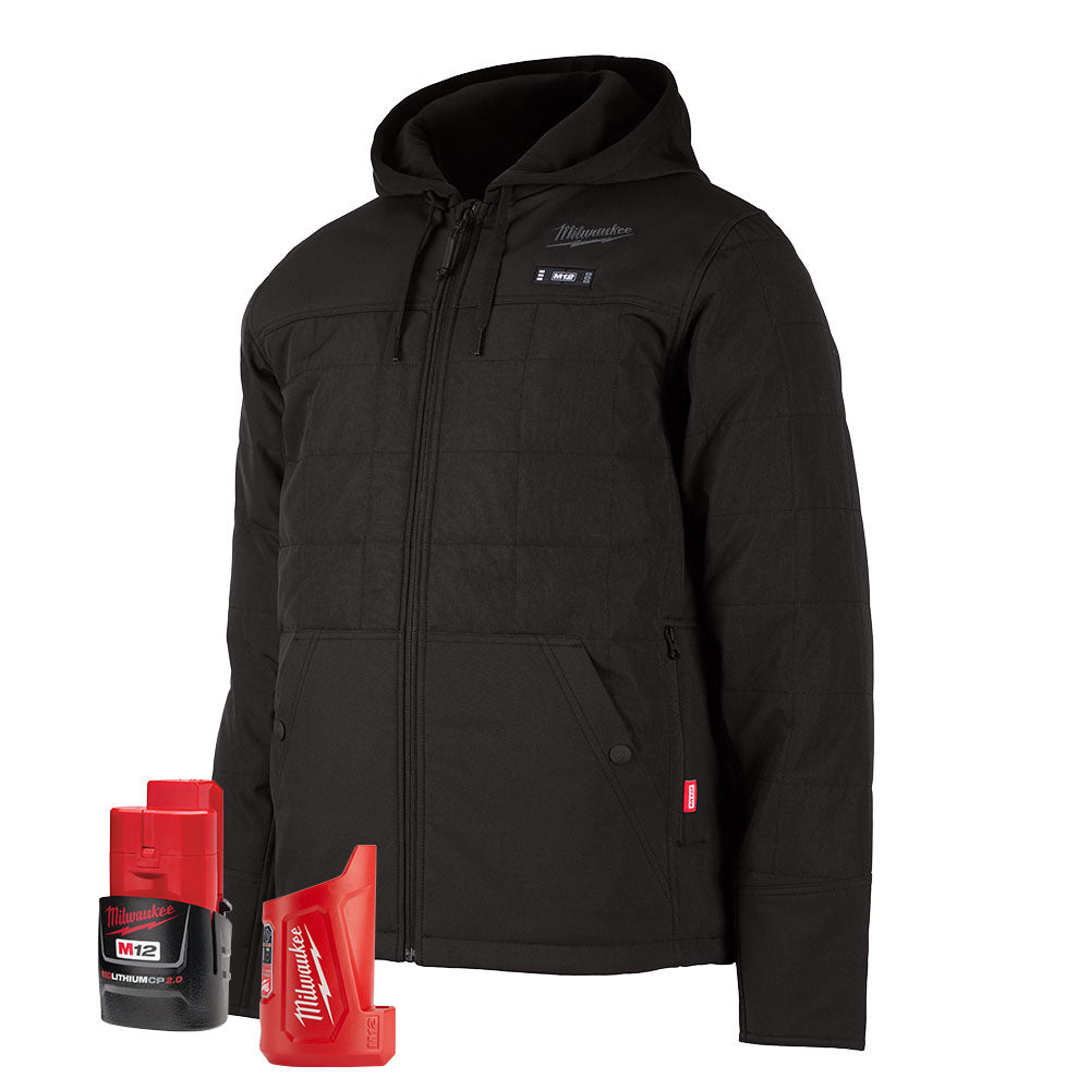 Milwaukee 205B-21 M12 Heated AXIS Hooded Jacket Kit Black