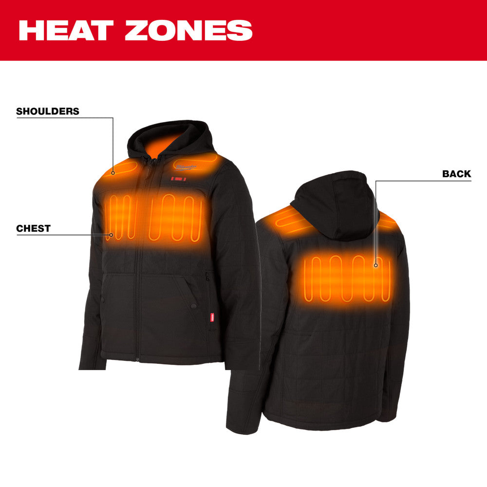 Milwaukee 205B-21 M12 Heated AXIS Hooded Jacket Kit Black