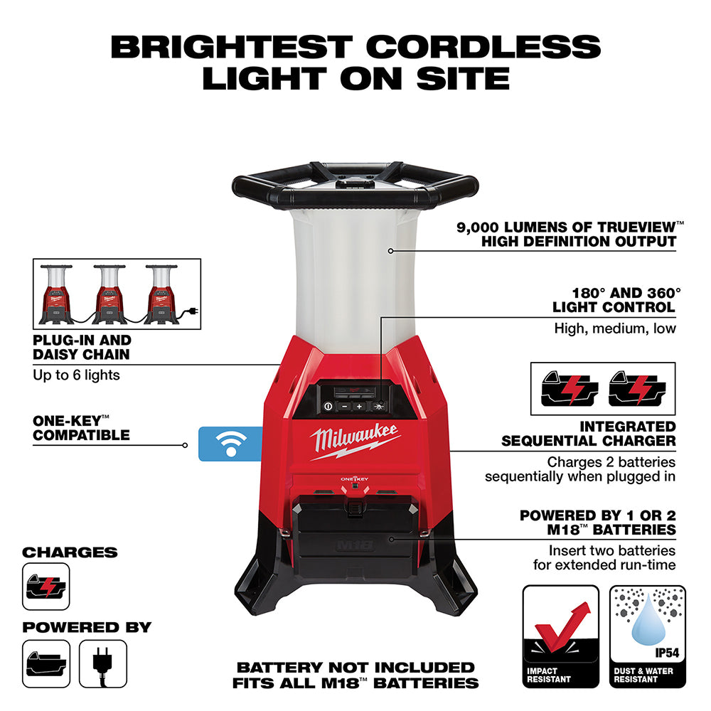 Milwaukee 2150-20 M18 Radius Site Light / Charger with ONE-KEY - 2