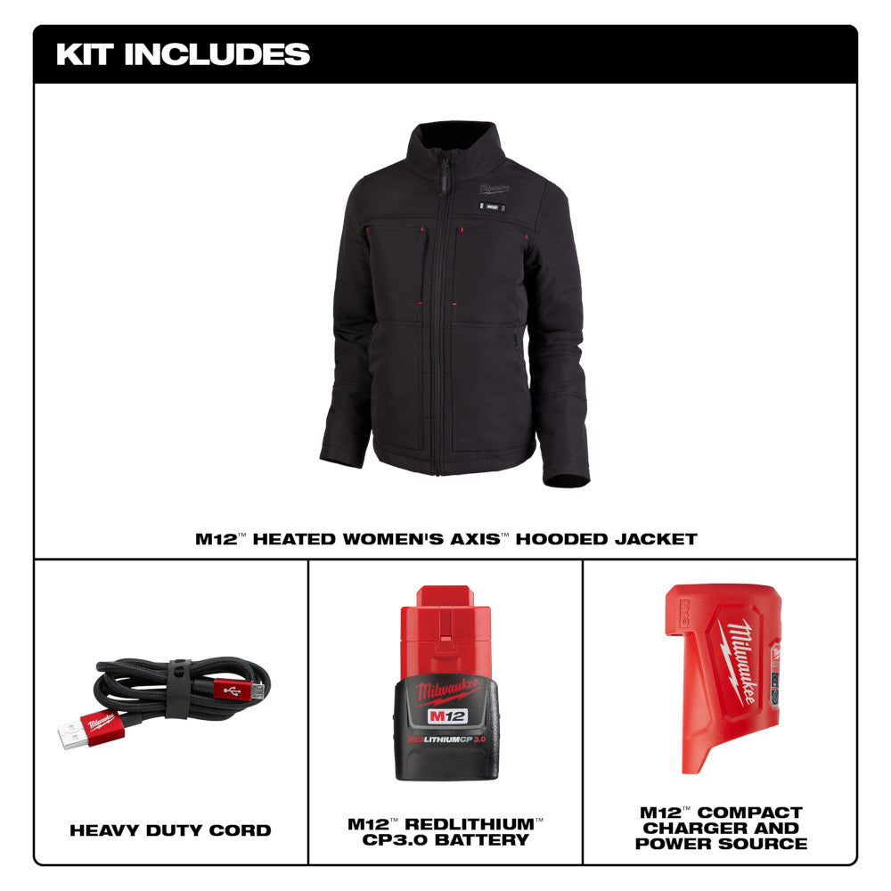 Milwaukee 234B-21 M12 Women's Heated AXIS Jacket Kit Black