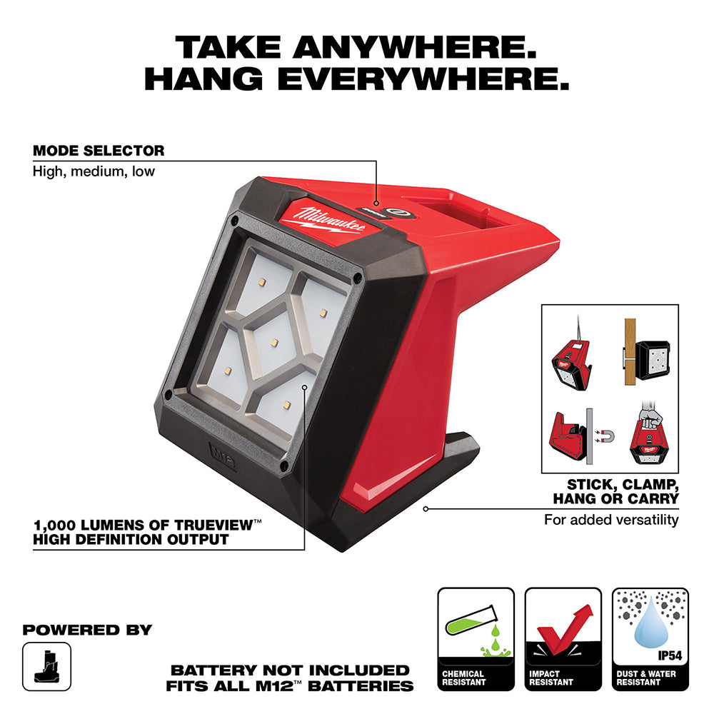 Milwaukee 2364-20 M12 Rover Compact Flood Light - 2