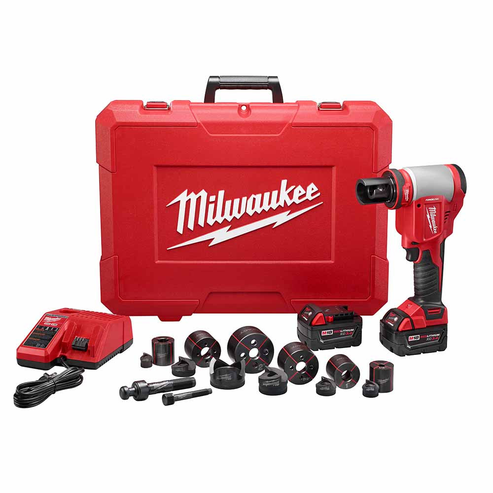 Milwaukee 2676-22 FORCELOGIC M18 10-Ton Knockout Tool 1/2" to 2" Kit - 2