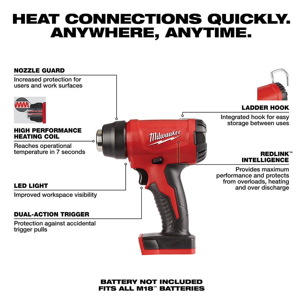 Milwaukee  2688-20 M18 Compact Heat Gun (Bare Tool) - 2