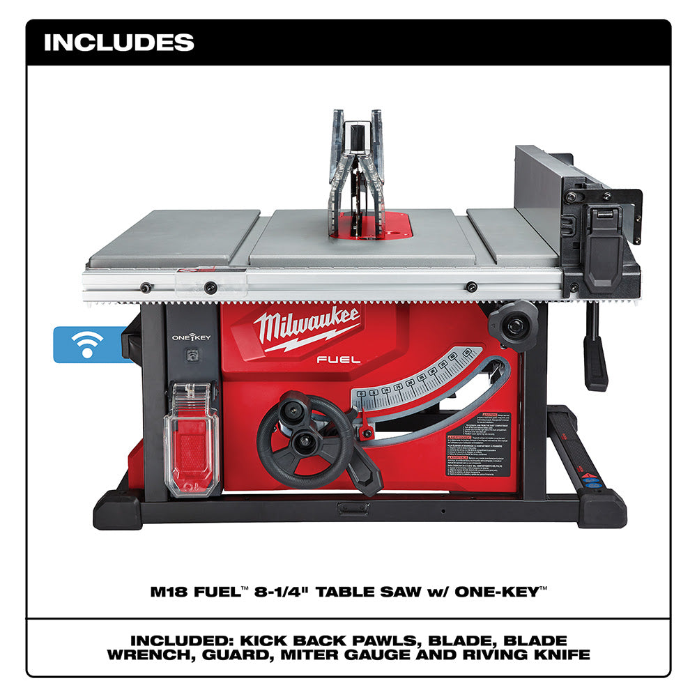 Milwaukee 2736-20 M18 FUEL 8-1/4" Table Saw with One-Key - 2