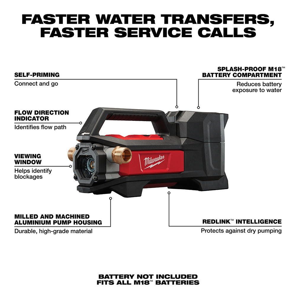 Milwaukee 2771-20 M18 Transfer Pump Bare Tool - 2