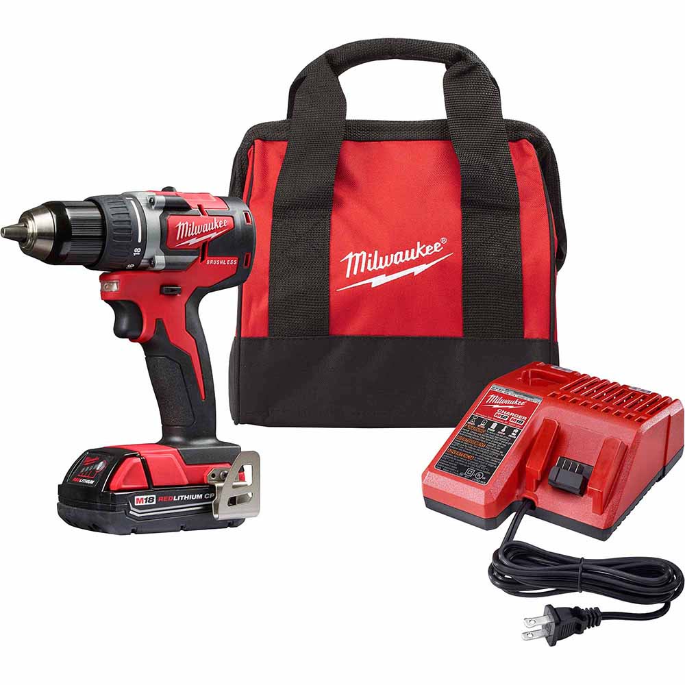 Milwaukee 2801-21P M18 CP Brushless Drill Kit - (1) CP2.0 Battery Pack