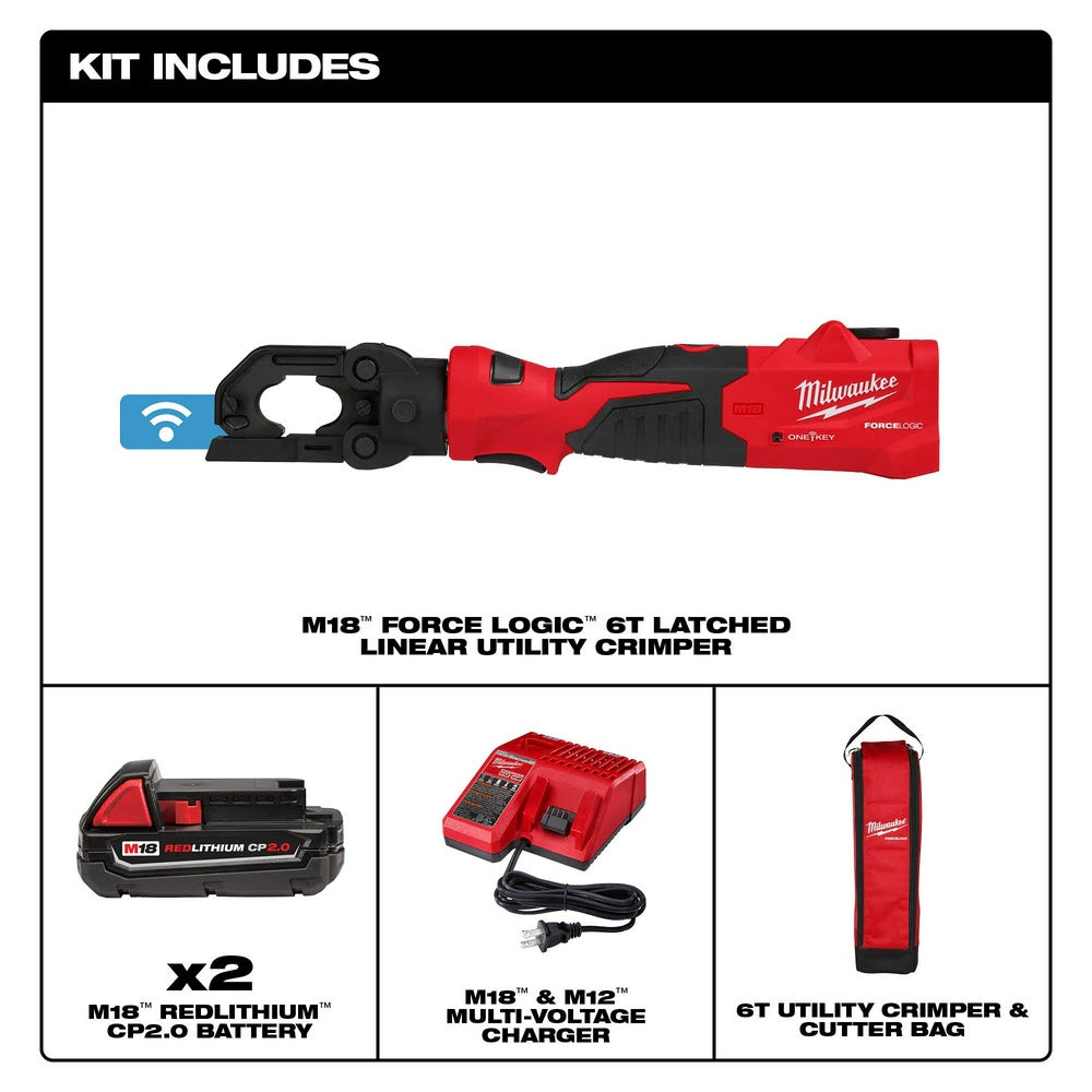 Milwaukee 2979-22 M18 FORCE LOGIC 6T Latched Linear Utility Crimper - 2