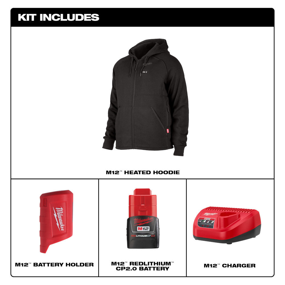 Milwaukee 306B-21 M12 Heated Hoodie Kit Black