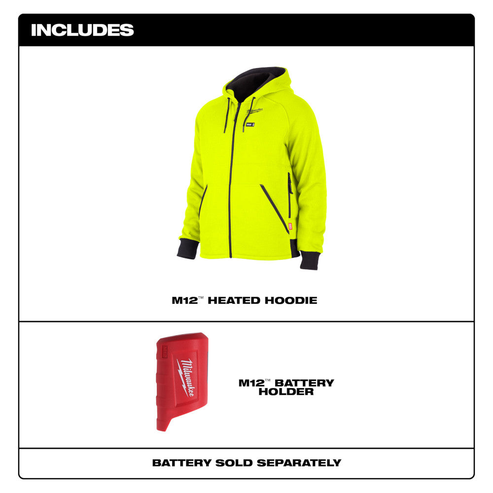 Milwaukee 306HV-20 M12 Heated Hoodie Hi-Vis (Hoodie Only)