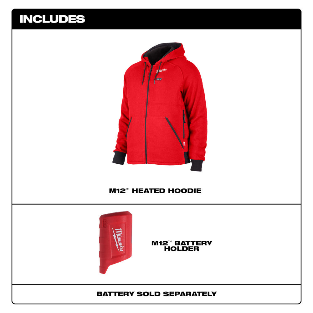 Milwaukee 306R-20 M12 Heated Hoodie Red (Hoodie Only)