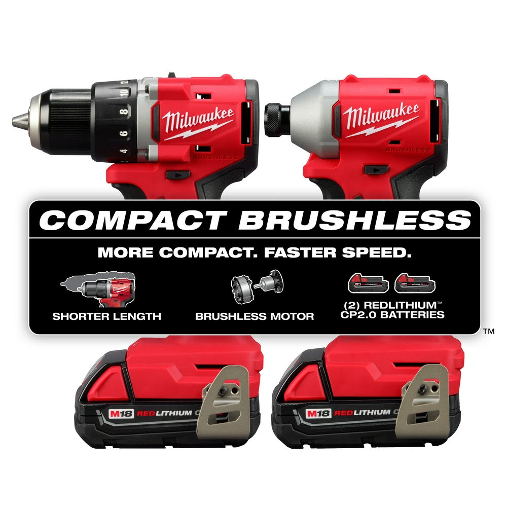 Milwaukee 3692-22CT M18 Compact Brushless 2-Tool Combo Kit - 2