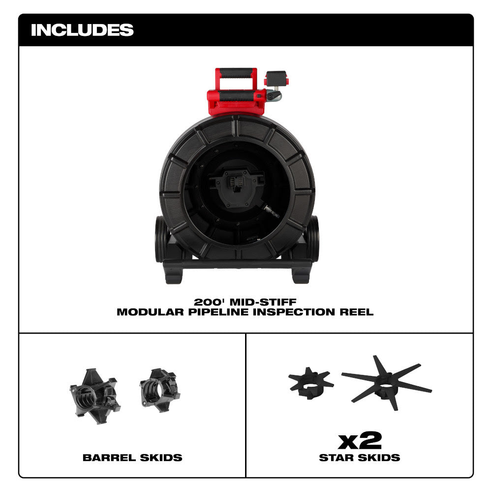 Milwaukee 3975-20 200' Mid-Stiff Modular Pipeline Inspection Reel