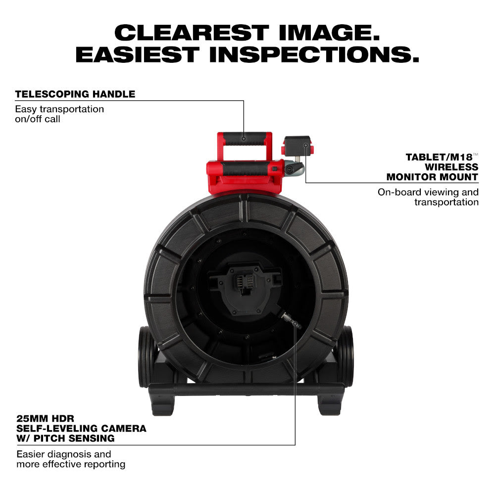 Milwaukee 3975-20 200' Mid-Stiff Modular Pipeline Inspection Reel