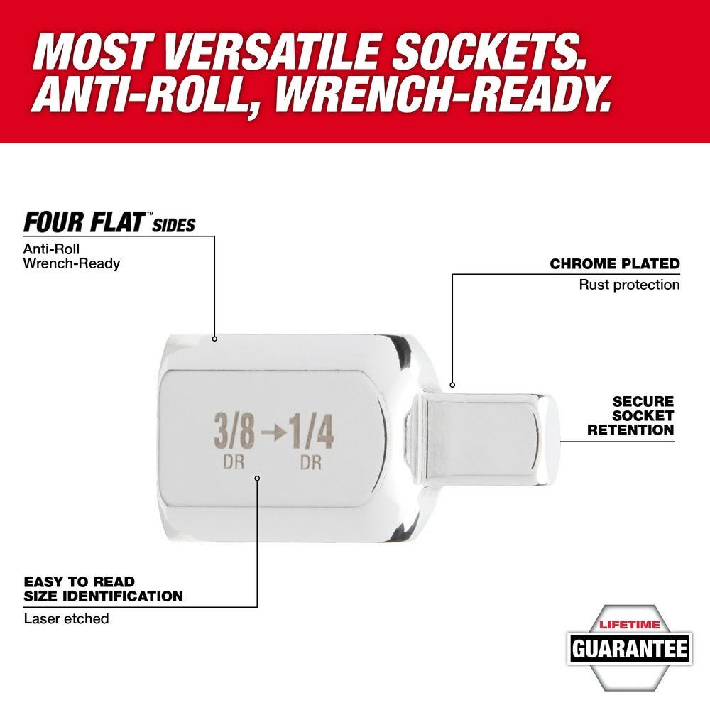 Milwaukee 42-04-9111 3/8" Drive 3/8"F X 1/2"M Adapter