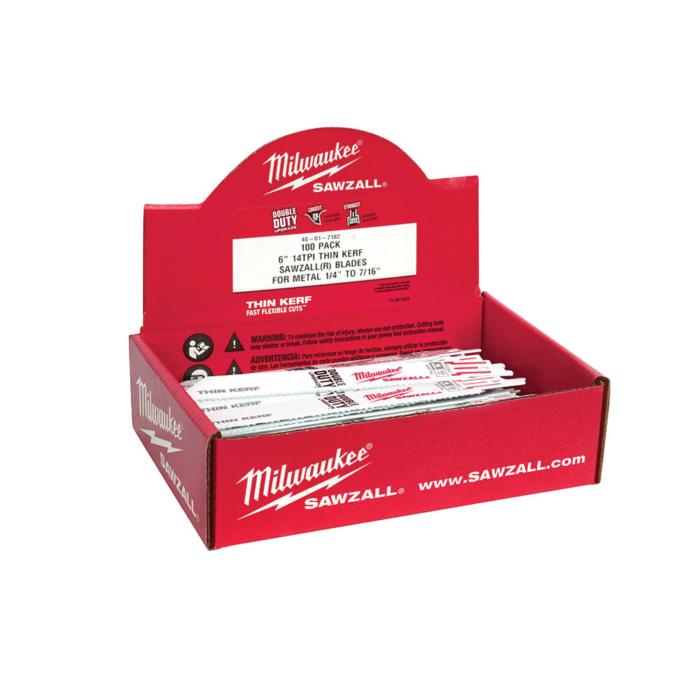 Milwaukee 48-01-7186 6" 24 TPI Sawzall Blade Metal (100 Pack)