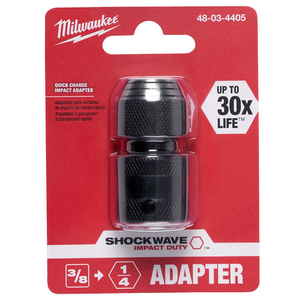 Milwaukee 48-03-4405  SHOCKWAVE 3/8 SQ TO 1/4 Hex Impact Adapter - 2