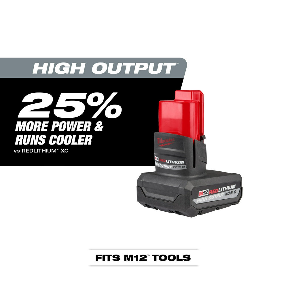 Milwaukee 48-11-2450 M12 REDLITHIUM HIGH OUTPUT XC5.0 Battery Pack - 2