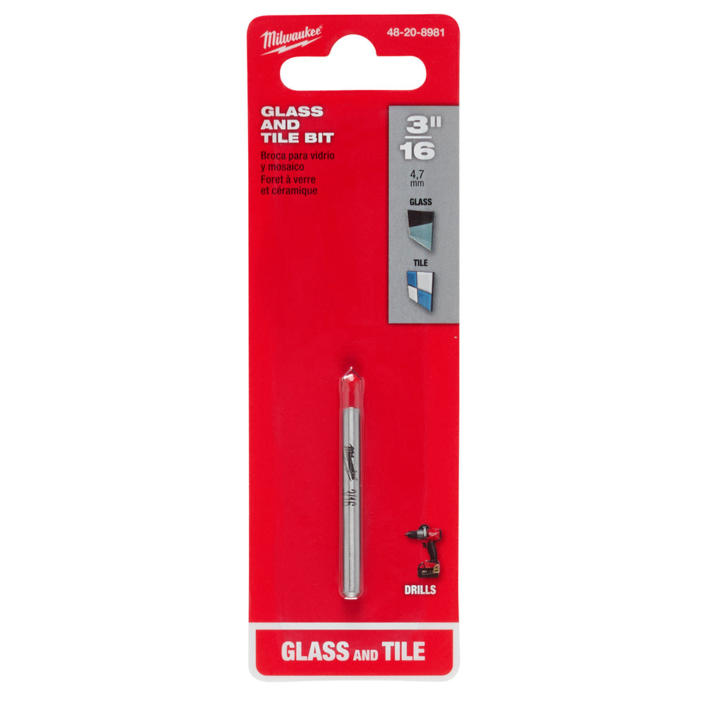 Milwaukee 48-20-8981 3/16" Glass and Tile Bit - 2