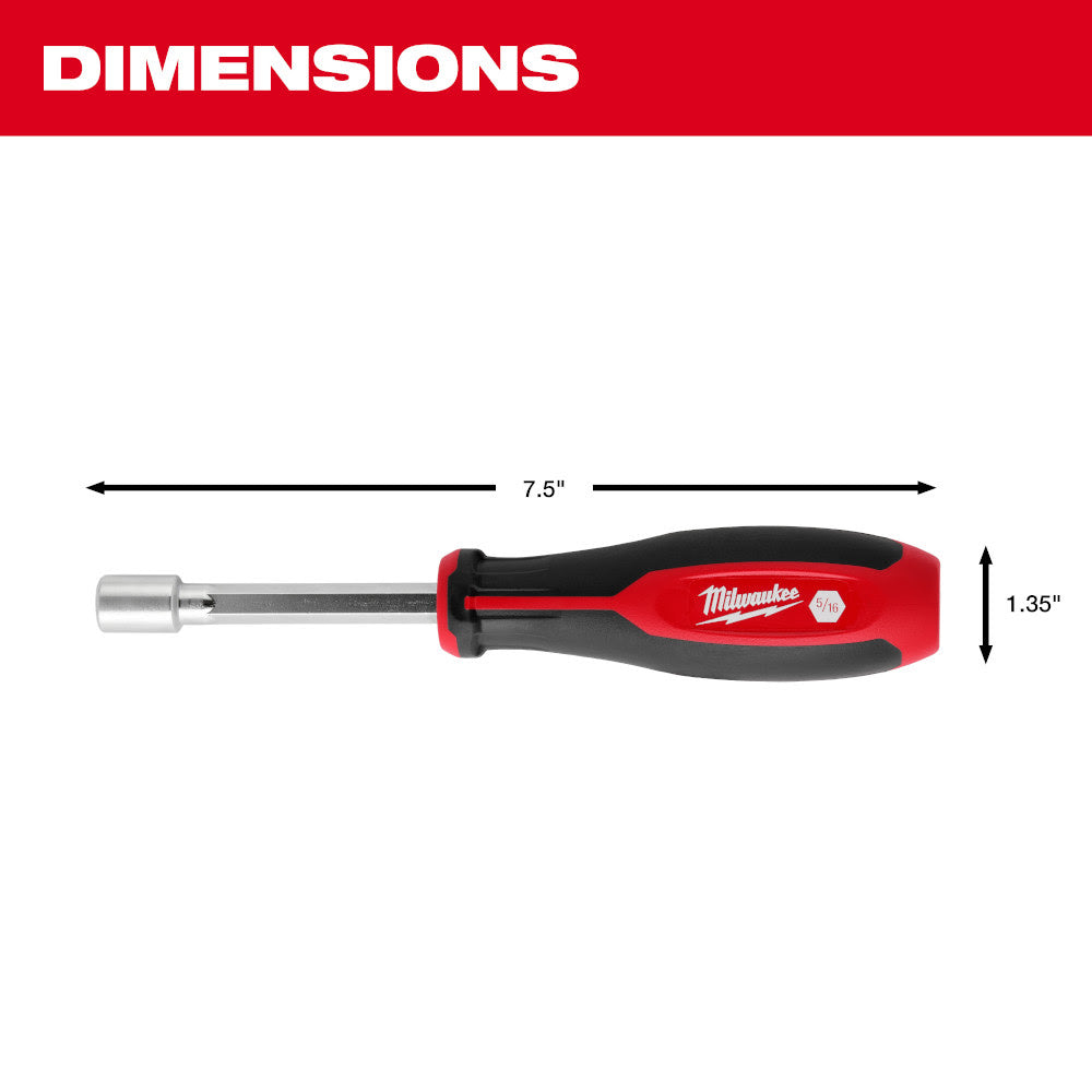 Milwaukee 48-22-2547 7pc SAE HollowCore Magnetic Nut Driver Set