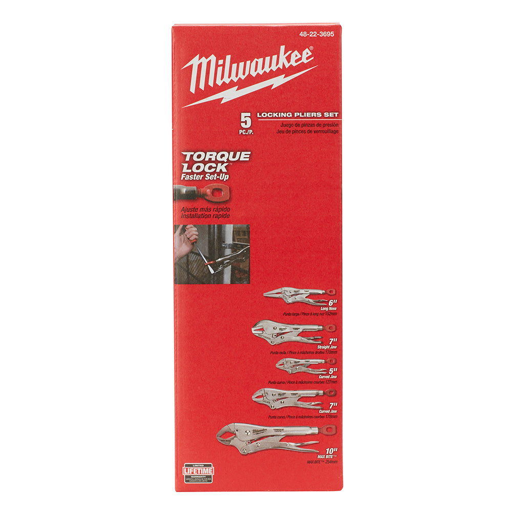 Milwaukee 48-22-3695 5PC TORQUE LOCK LOCKING PLIERS KIT - 2