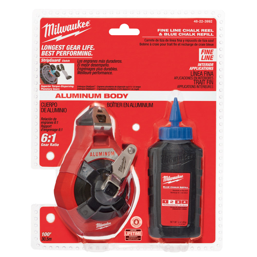 Milwaukee 48-22-3992 100' PRECISION CHALK N REEL W BLUE