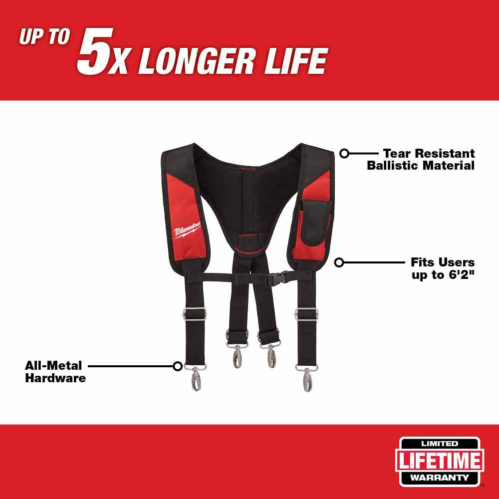 Milwaukee 48-22-8145 Padded Suspension Rig, All Metal Hardware, 1680Denier Ballistic Nylon - 2