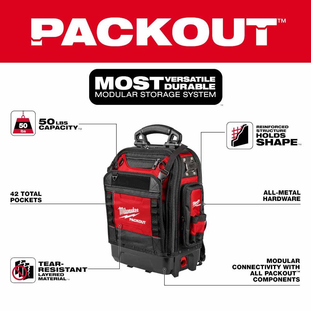 Milwaukee 48-22-8303 PACKOUT Structured Backpack - 2