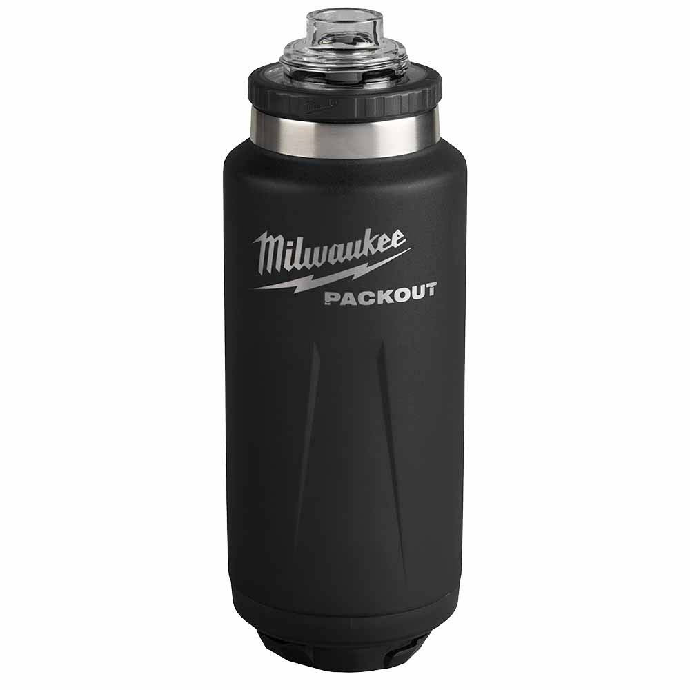 Milwaukee 48-22-8397B PACKOUT 36oz Insulated Bottle with Chug Lid - Black