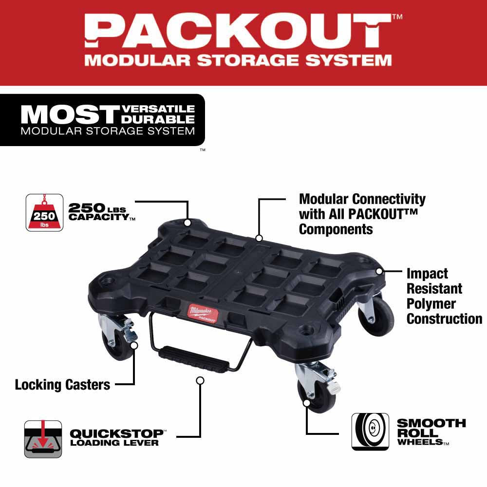 Milwaukee 48-22-8410 Packout Dolly, 4 Wheel - 2