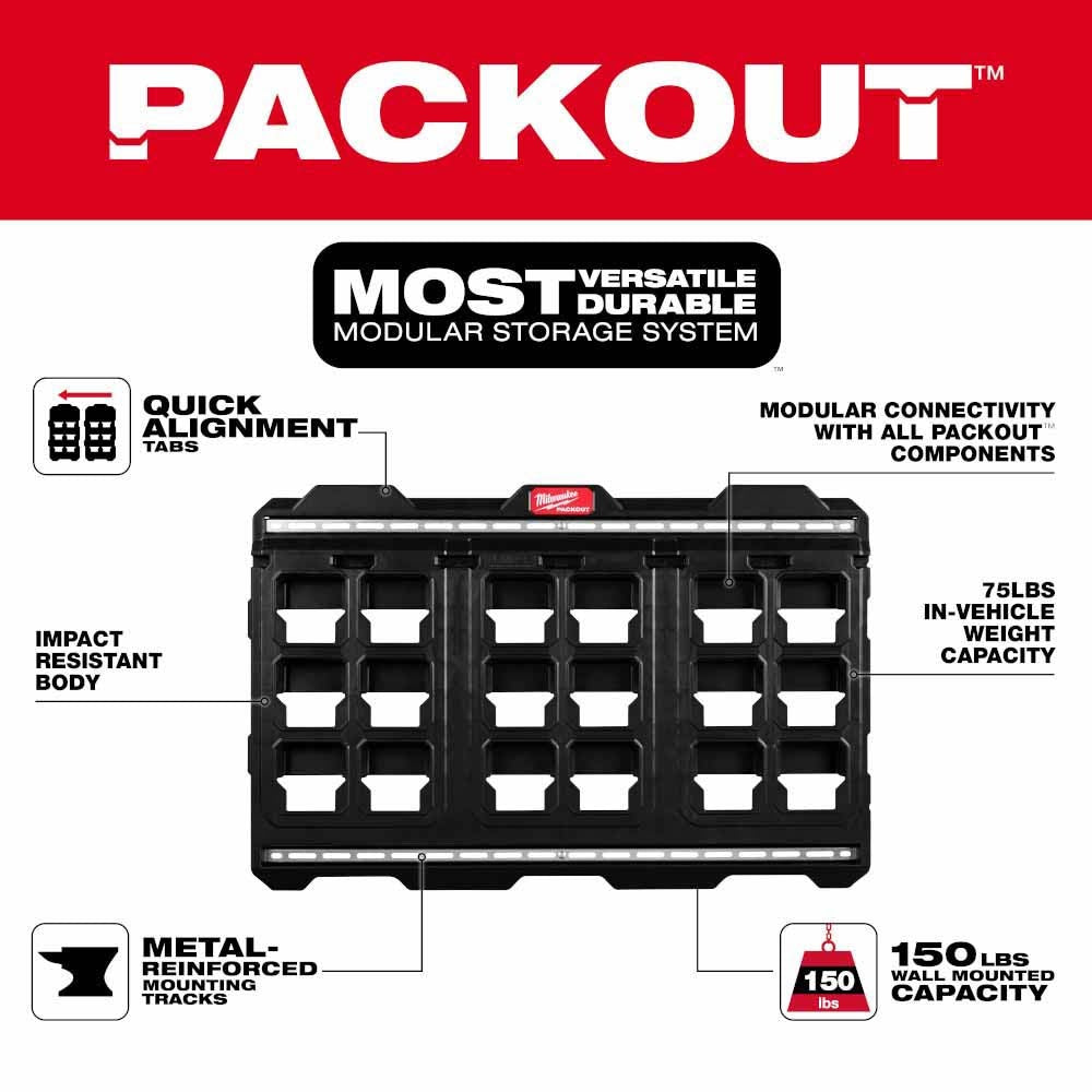 Milwaukee 48-22-8497 PACKOUT Large Wall Plate - 2