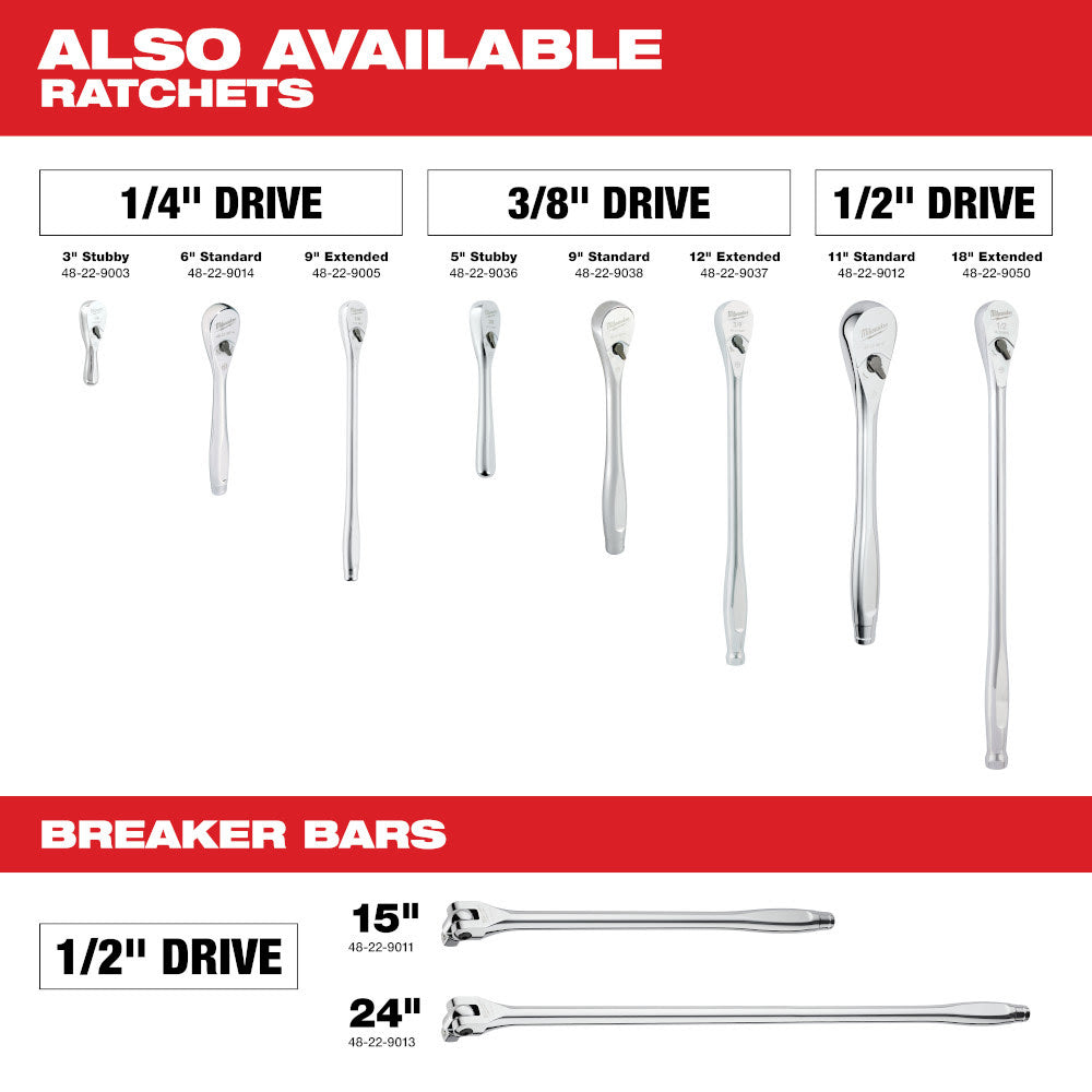 Milwaukee 48-22-9542 8pc 3/8" Drive Hex Bit Socket Set - SAE