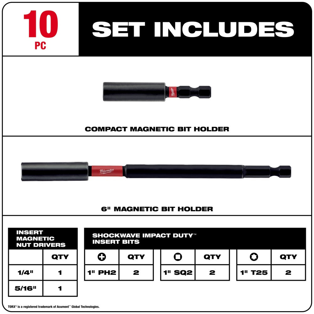 Milwaukee 48-32-4513 SHOCKWAVE 10PC EXPAND Impact Bit Set - 2