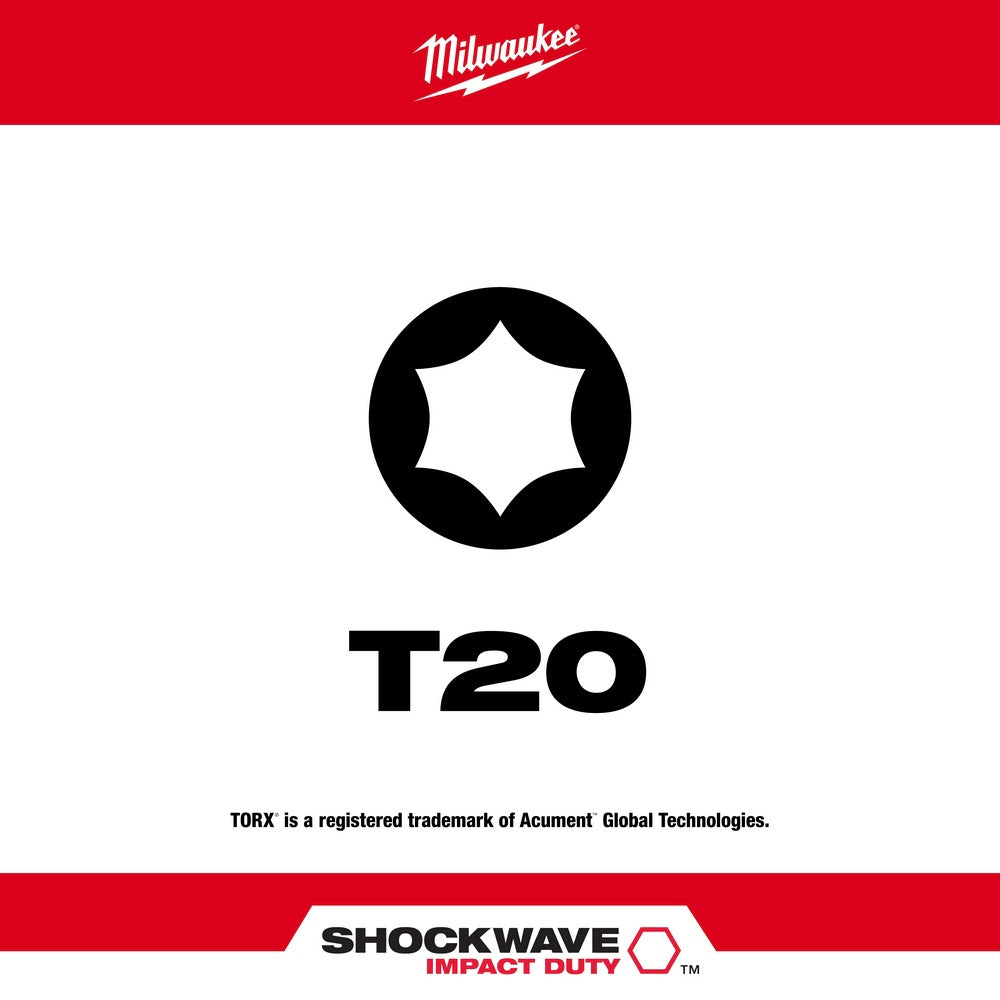 Milwaukee 48-32-4578 Shockwave 3.5" T20 5PK - 2